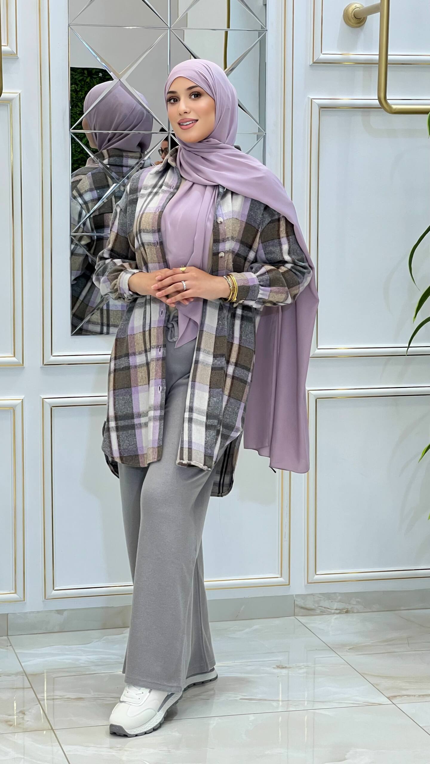 Chemise carreaux cachemire (Folla) – Image 24