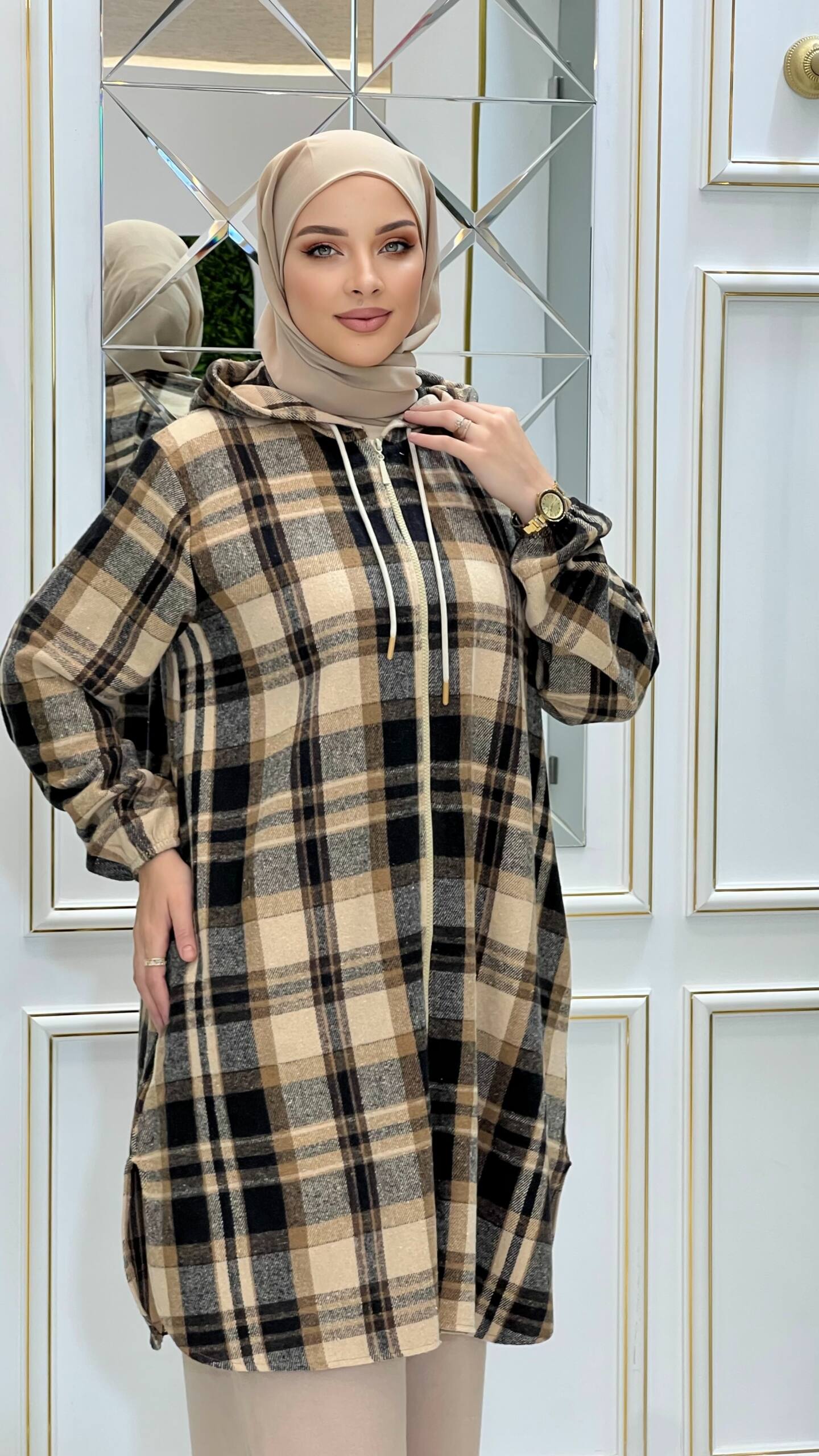 Chemise carreaux cachemire (Folla) – Image 6