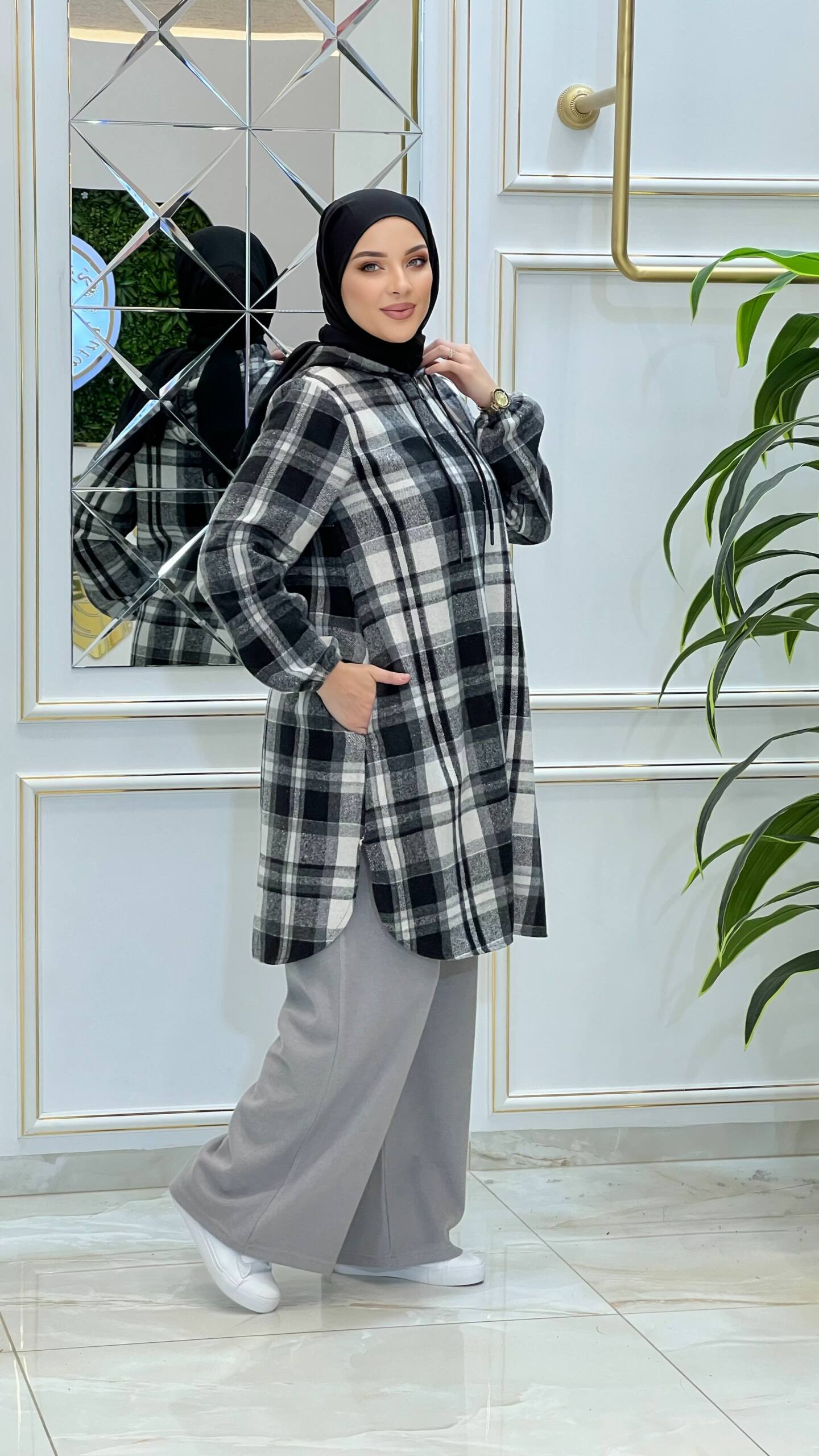 Chemise carreaux cachemire (Folla) – Image 4