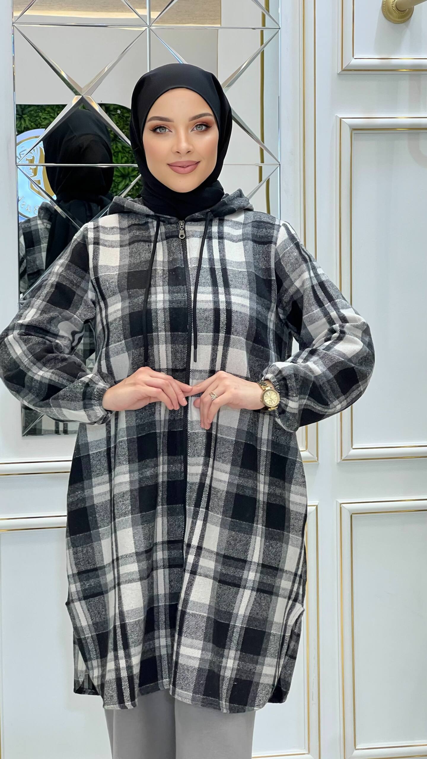 Chemise carreaux cachemire (Folla) – Image 2