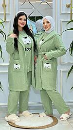 Pyjama 3 pièces BASCOUTA : Robe de chambre +pyjama